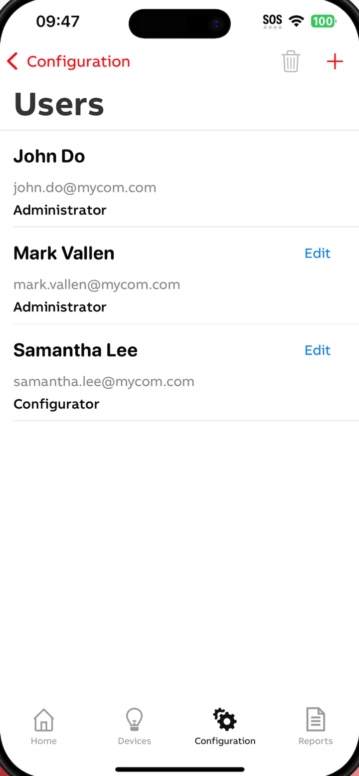 ABB app screen 1