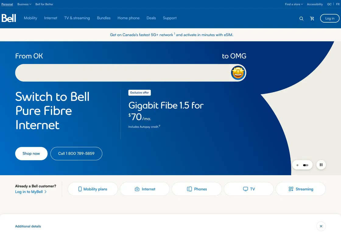Bell website