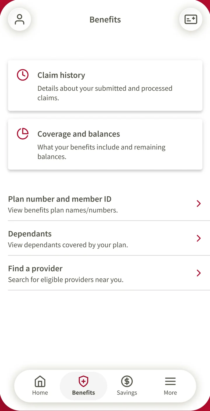 Canada Life app screen 1