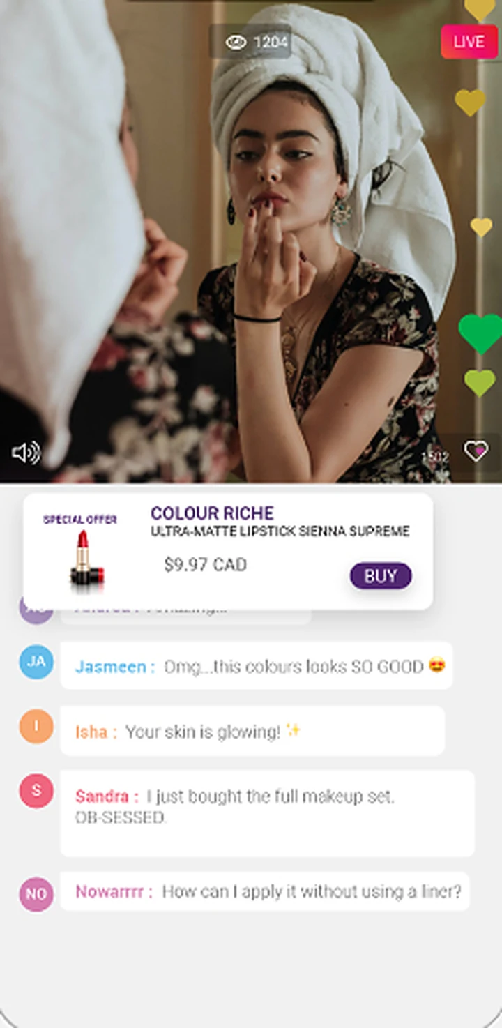 Livescale app screen 1