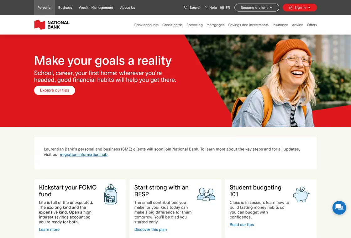 National Bank website