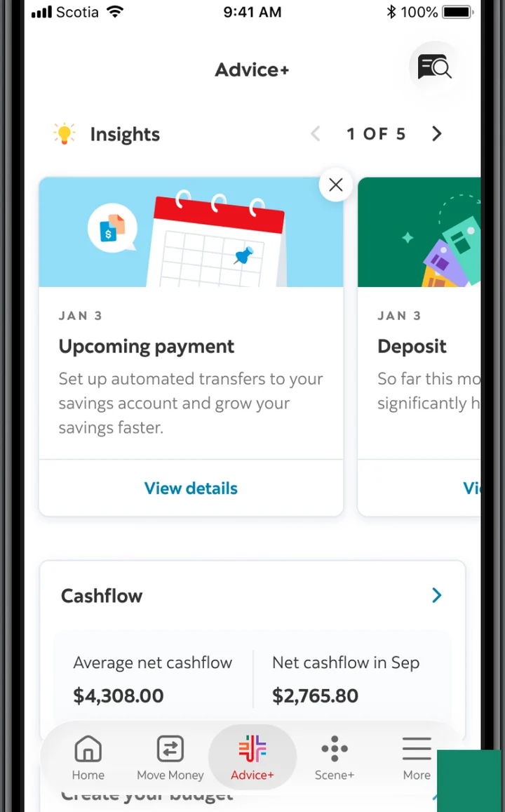 Scotiabank app screen 1