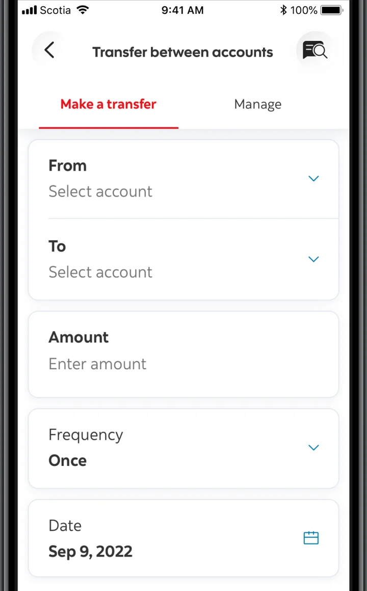 Scotiabank app screen 2