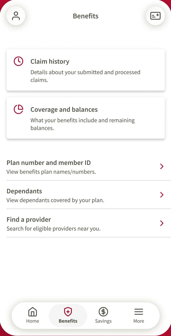 My Canada Life at Work app screen