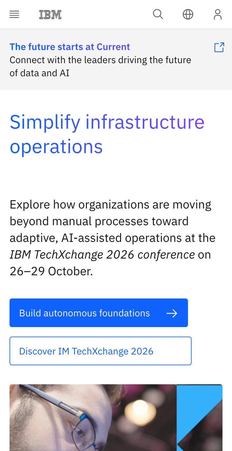IBM Canada home page on mobile