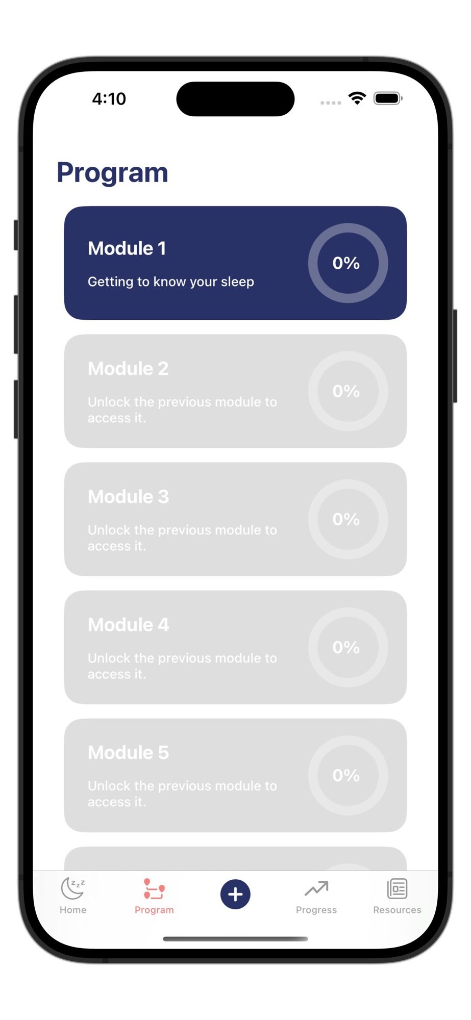 iCANSleep app program modules