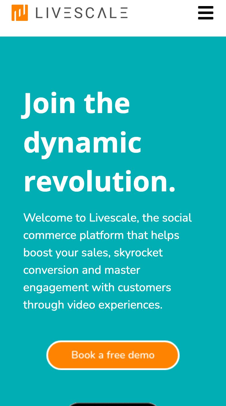 Livescale website on a phone (archived capture)