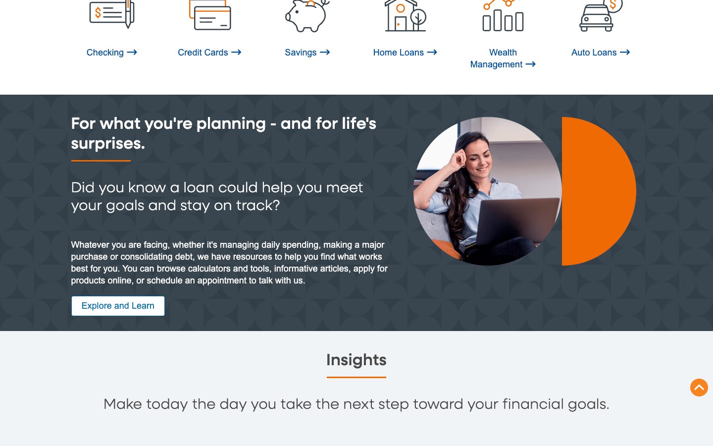 PNC website products and planning section