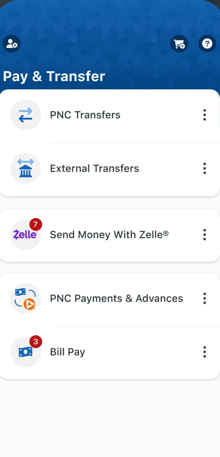 PNC mobile app screen