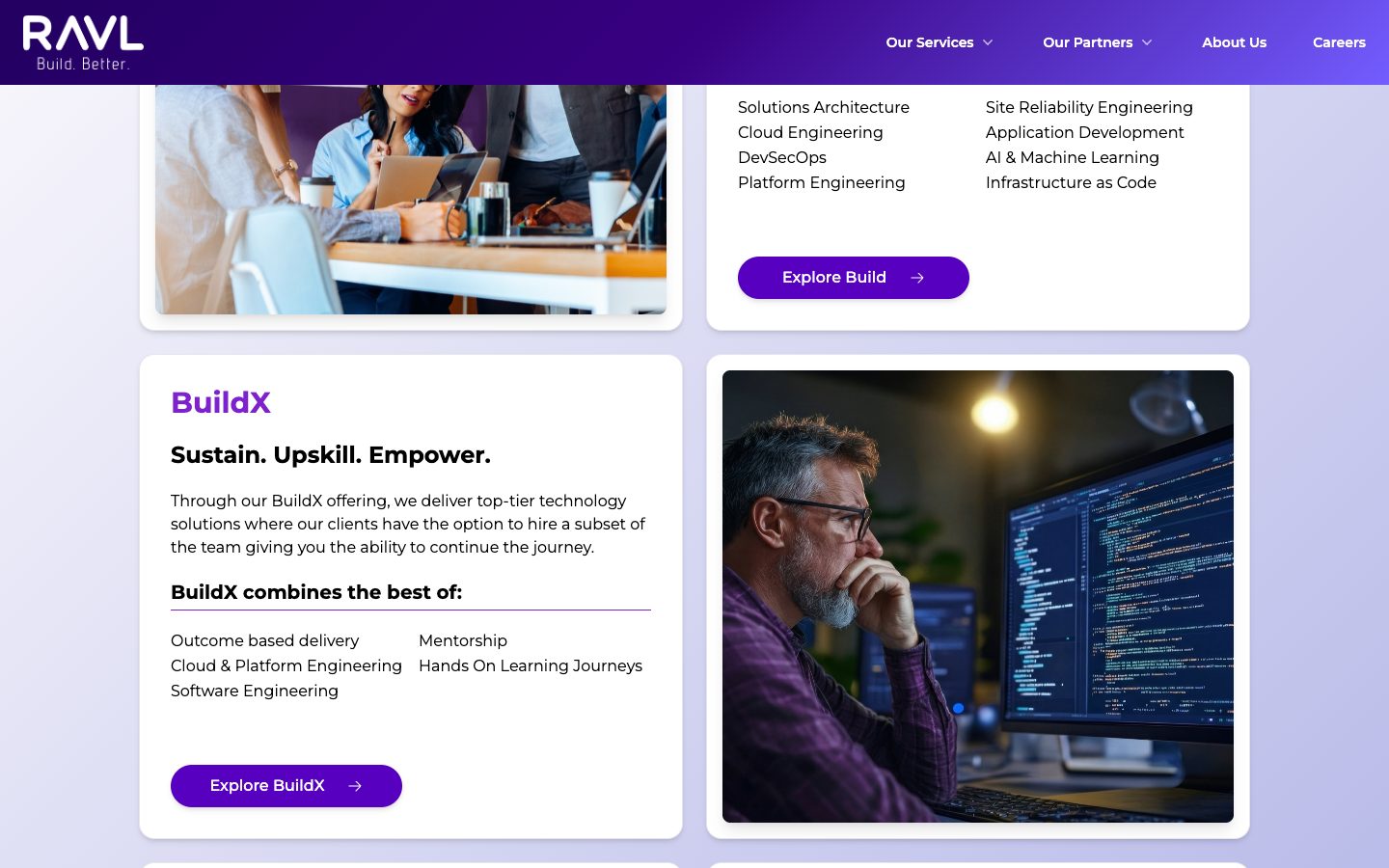 RAVL website BuildX section