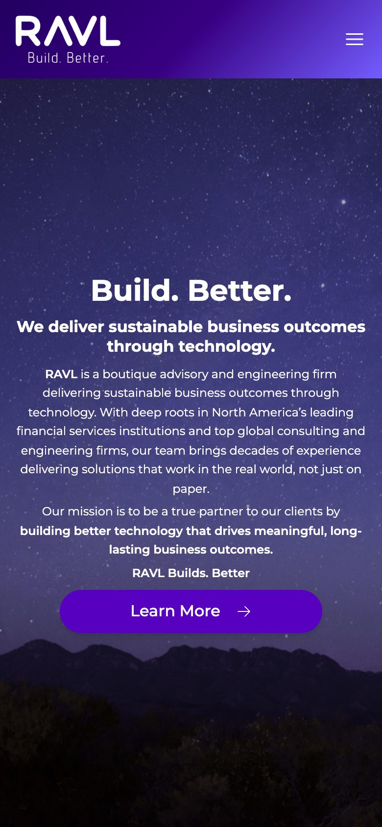 RAVL website on a phone
