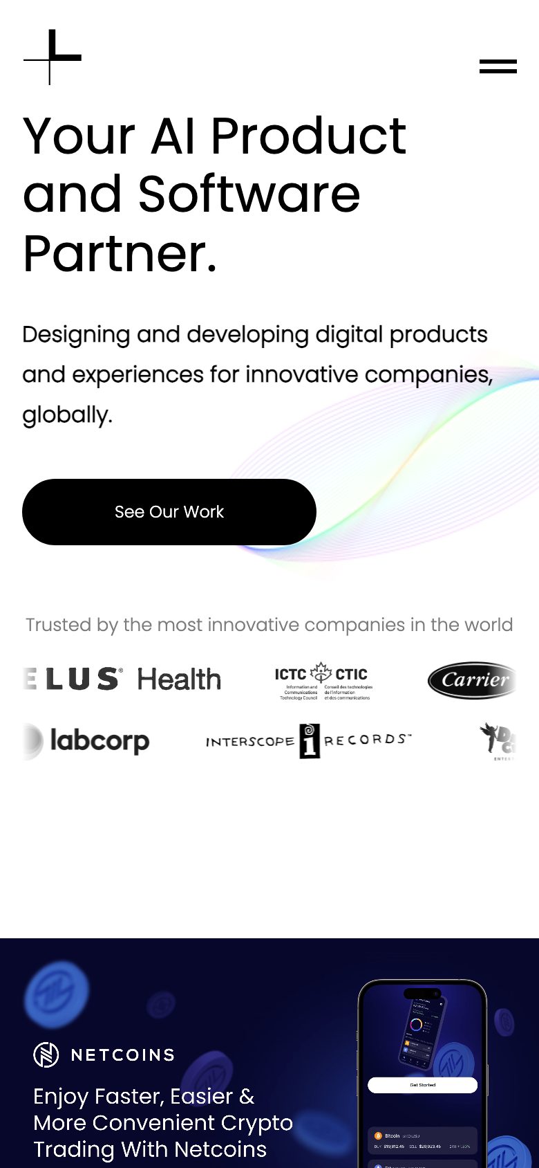 Speer home page on mobile