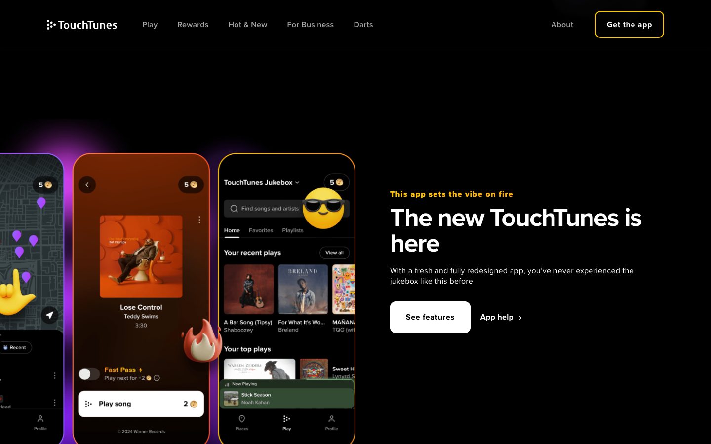 TouchTunes new app section