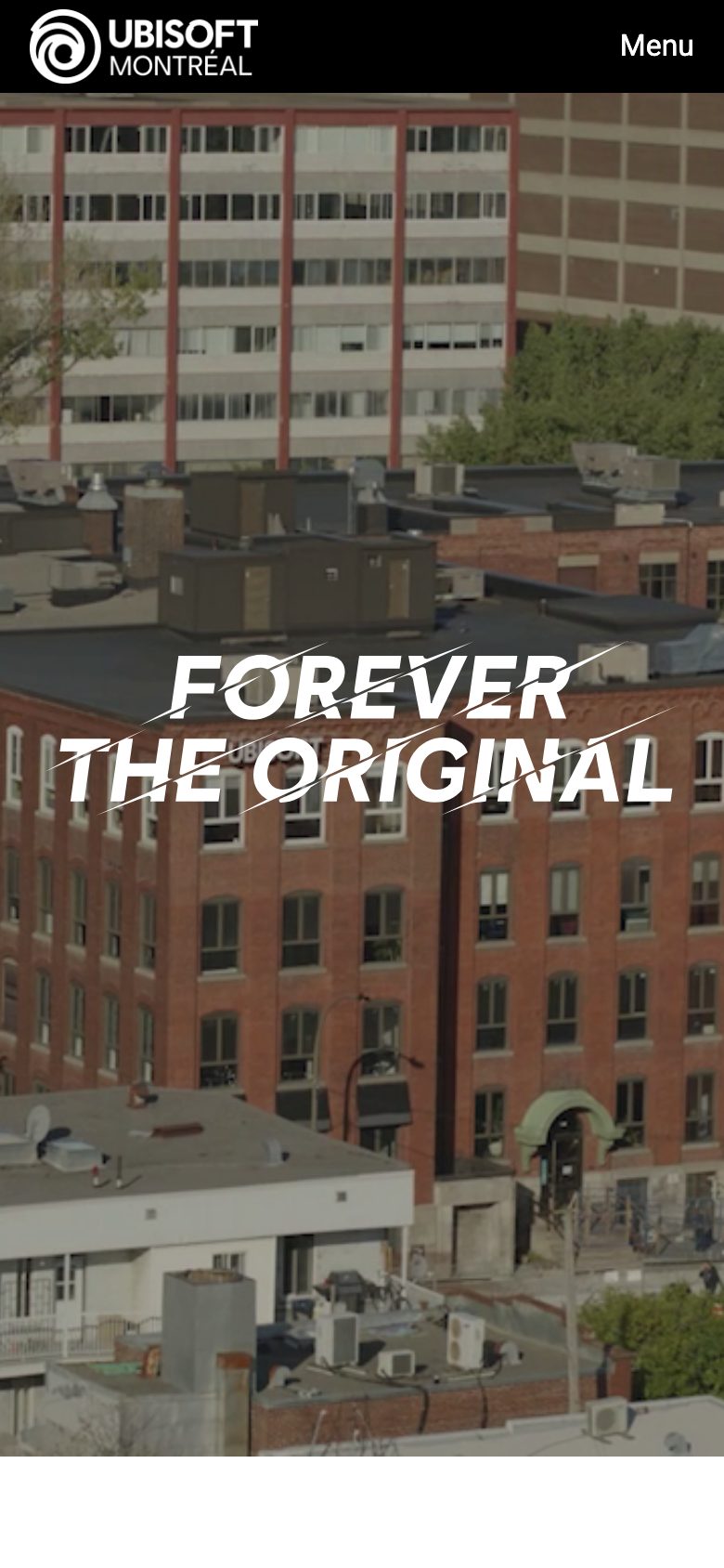 Ubisoft Montreal home page on mobile