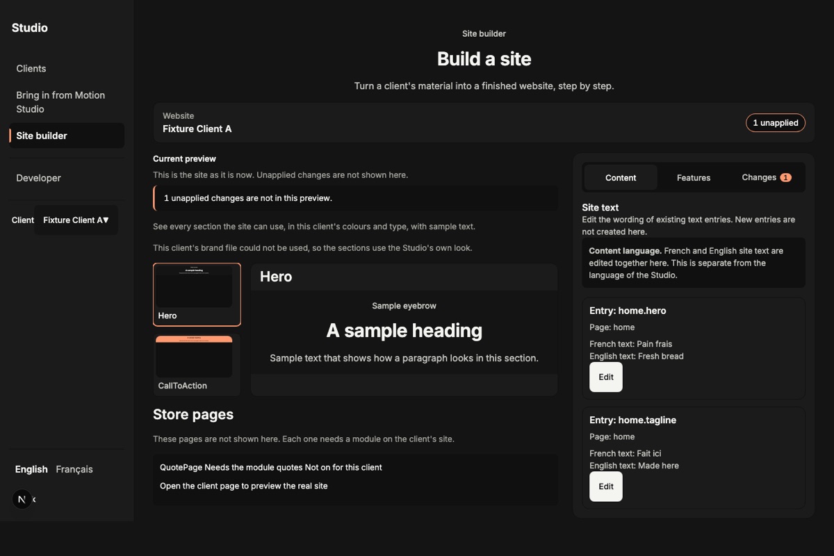 The Astro website platform, site builder